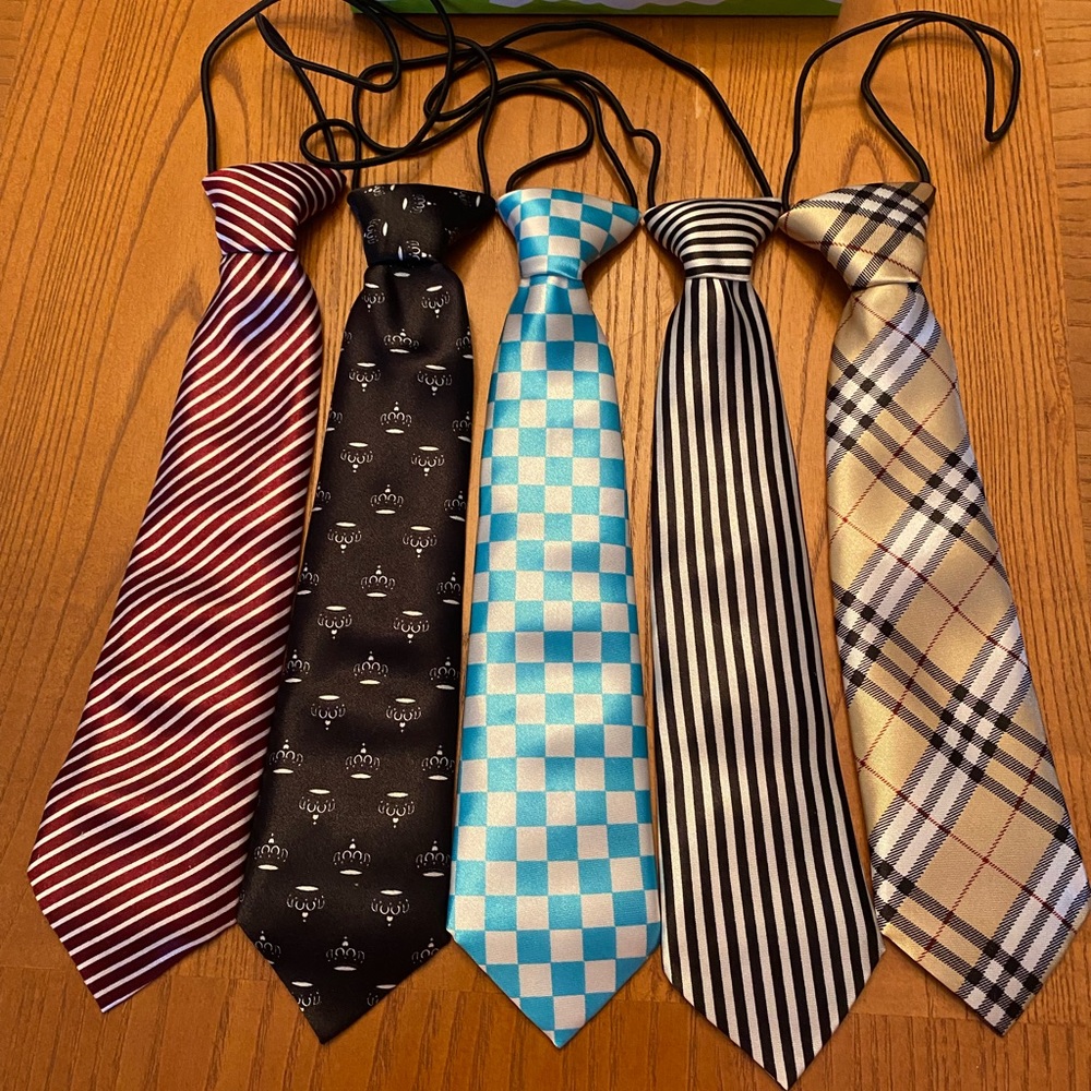 Little Boy’s Pre-tied Ties.  5 Pack of ties.  New in box.